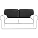 NOPEXTO Housses De Dossier De Canapé Housse De Coussin en T Extensible avec Cordon De Serrage, Housses De Coussin De Dossier De Canapé (T-2PC,Le Noir)