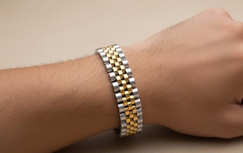 IMPRESSIVE Presidential Jubilee Style Link Bracelet Stainless Steel For Men 8 Inch 15MM3