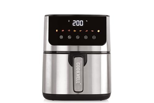 COOKWELL Air Fryer - 4.2L - 1400W - Heavy Duty - Metalic