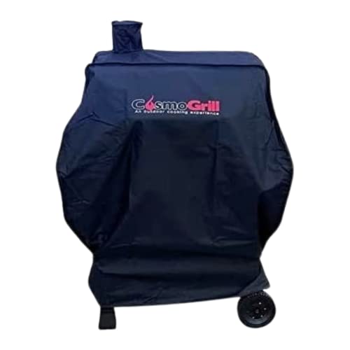CosmoGrill XL Smoker Waterproof BBQ Cover 600D Oxford Fabric Cloth Heavy Duty Windproof UV Resistant Barbecue Grill Covers (89L x 64W x 113H cm Black)