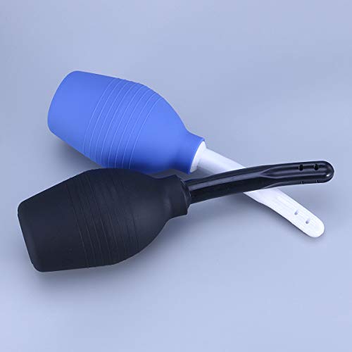 2pcs 310ml Safe Douche Anus Cleaner Vaginal Flusher Washing Enemator para adultos (preto e azul)