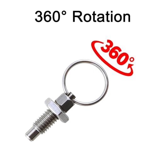 2 Stück Rastbolzen mit Zugring, Edelstahl-Federstößel, einziehbarer Sicherungsstift für Elektrogeräte(M8)