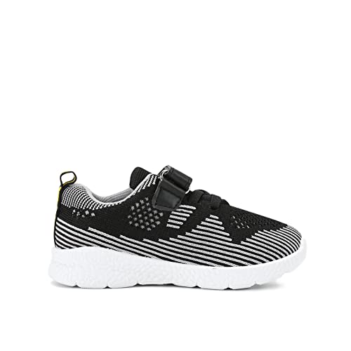 Mallofusa Toddler Running Shoes Boys Girls Lightweight Breathable Sneakers Washable Strap Athletic Tennis Shoes for Kids' Running Walking (Black White, Numeric_7)3