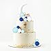 Gyufise 30Pcs Ball Cake Picks Colorful Ball Shaped Cake Topper Mini Balloons Pearl Balls Cupcake Picks Ball Cake Insert Topper for Birthday Party Wedding Decoration Supplies Blue White Dark Blue