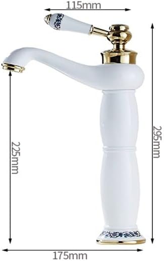 Bathroom White Basin Faucet Blue and White Porcelain Faucet Basin Sink Mixer Tap Brass Made Deck Mounted Basin Faucet(2)