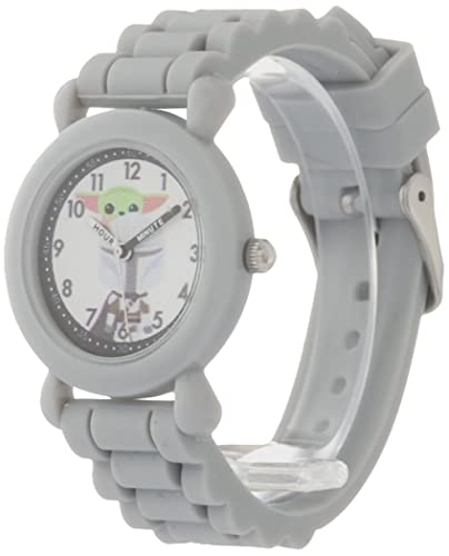 Image of STAR WARS Kids' Plastic Time Teacher Analog Quartz Silicone Strap Watch, Grey /Grey