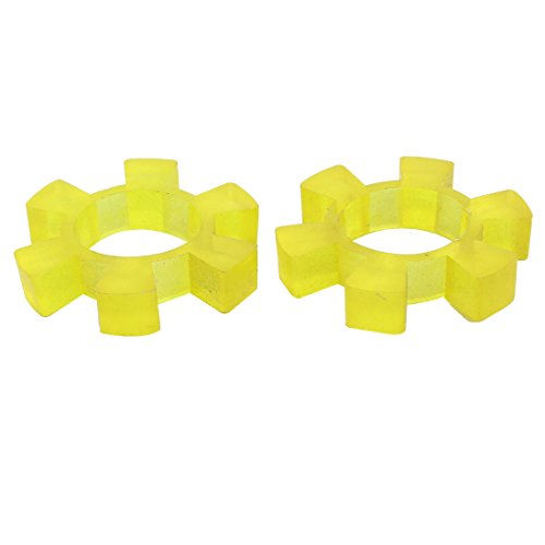Aexit 75mmx34mmx14mm Rubber Electrical equipment 6 Teeth Spiders Coupling Coupler Dampers Yellow 2pcs
