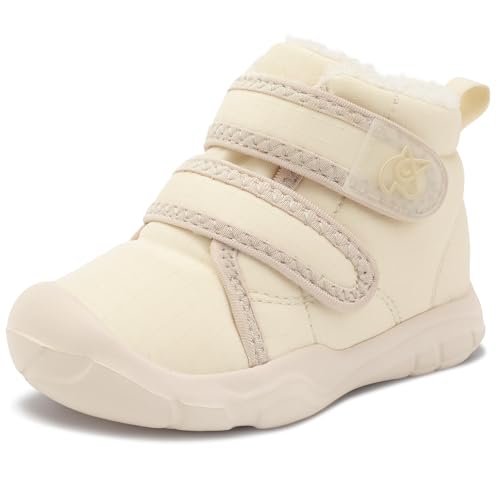 Image of LeIsfIt Toddler Boots Girls Boys Warm Winter Boots Cozy Plush Lining Winter Shoes Indoor Outdoor Faux Fur Booties