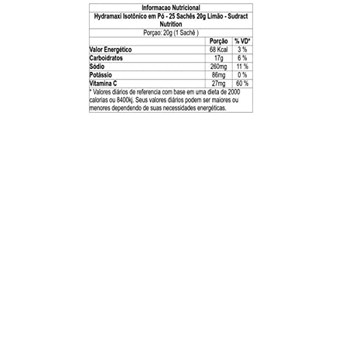 Sudract Hydramaxi Isotônico Em Pó - 25 Sachês 20G Limão - Nutrition