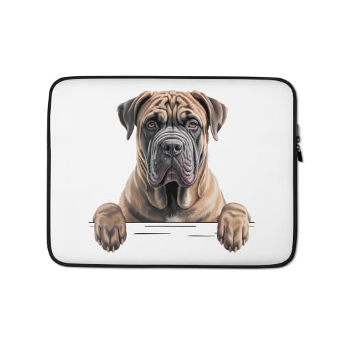 Perro de Presa Canario Funny Peeking Canary Mastiff Dog Graphic Laptop Sleeve