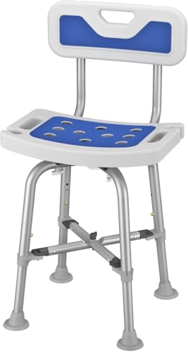 Shower Chair for Seniros Elderly Handicap Disabled Bariatric Adults or Women with Back, Bench Seat...