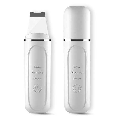 Image of Ultrasonic Facial Skin Scrubber for Wet Skin, Blemish & Blackheads Remover and Facial Pores Cleaner 3 in 1, Stainless Steel Spatula Safe for skin