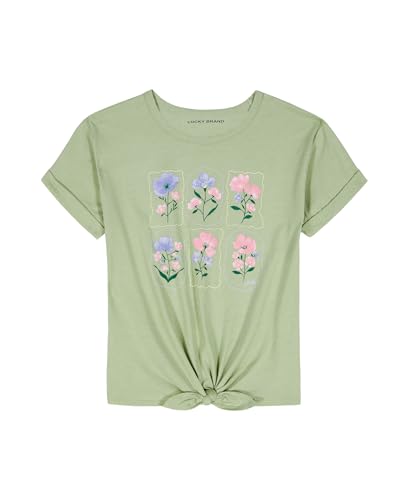 Image of Lucky Brand Girl's Short Sleeve Graphic T-Shirt, Tagless Cotton Tee with Fun Designs