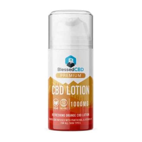 Blessed CBD | 1000mg CBD Lotion + Vitamin B5 | High Strength CBD Cream | 100% Natural Cover