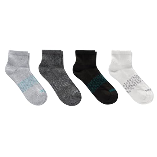 Image of Hanes Men's Socks, Absolute Comfort Cushioned Moisture-wicking Seamless Toe, 4 Pack, Ankle, Crew and Heel Shield Socks