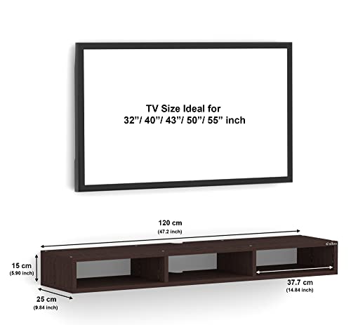 Image of Anikaa Zion Engineered Wood Wall Mount TV Unit /TV Stand /Wall Set Top Box Stand /TV Cabinet /TV Entertainment Unit (Wenge)(D.I.Y)