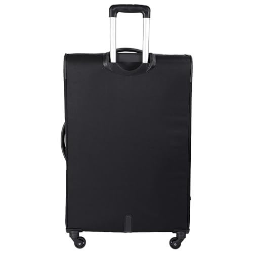 Image of American Tourister Apolo 81 cms Check-in Polyester Soft Sided 4 Spinner Wheels Luggage /Suitcase /Trolley Bag (Black)