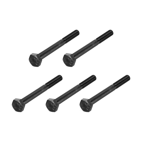 Image of METALLIXITY Hex Bolts (M8-1.25x65mm) 5Pcs, Carbon Steel Fully Threaded Black Oxide, Coarse Thread UNC Hex Head Screw Bolt - for Furniture Repair