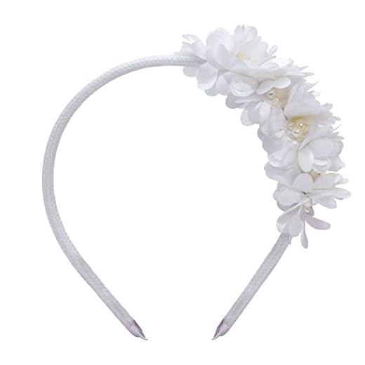 Tiara Arco para Cabelo Popidi Feminina Menina Flor 18.01 (Unico, Branco)