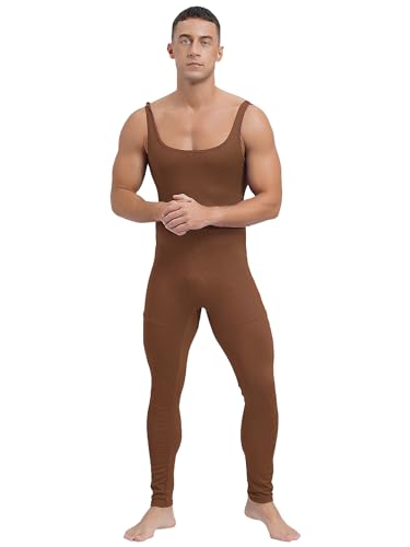 La mejor selección de Ropa de Gimnasia para Hombre los más solicitados. 48 CHICTRY Mono de Gimnasia sin Mangas para Hombre Leotardo Deportivo Body Una Pieza Maillot de Danza Bodysuit Elástico Ropa Deportiva Jogging Adulto L-3XL Marrón L
