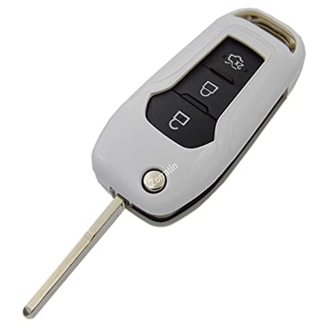 Carbon Key Fob Cover Protector with Keychain for Flip Key Ford F150 F250 F350 F450 F550 Explorer Ranger Escape Cover