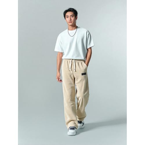 Mokaloha Corduroy Pants, Men's Daily Casual Pit Strip Corduroy Fabric Embroidery Logo Tether Loose Elastic Waist Pocket Pants3