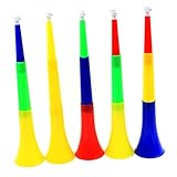 Unicoco Fabricante de Ruidos de bocina Estadio de plástico Ajustable Estadio Trompeta de alegría Color Aleatorio 5pcs, trompetas de plástico Fabricante de Ruido