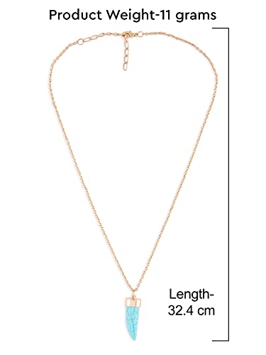 Women's Turquoise Contemporary Horn Pendant & Chain