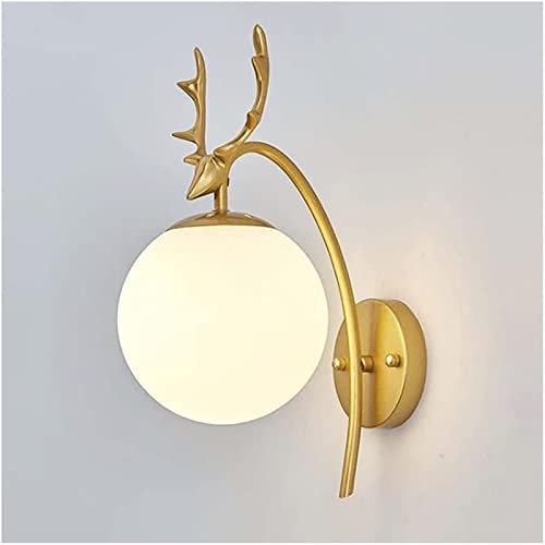 Applique murale LED design bois avec globe de verre pour éclairage de chevet cocooning - 2
