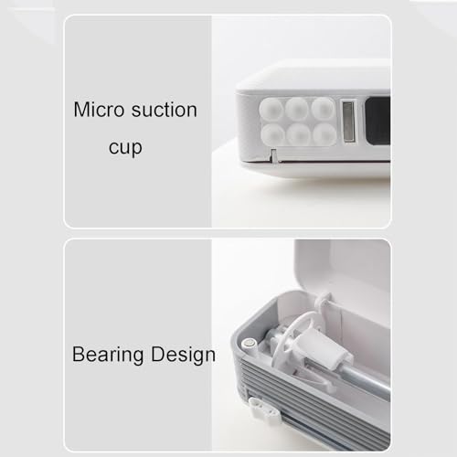 Distributeur de film étirable avec cutter coulissant – Séparateur de film mural réglable avec ventouse puissante, gris et blanc