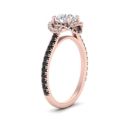 Image of 55Carat Choose Your Gemstone Flower Diamond CZ Ring rose gold plated Round Shape Halo Engagement Rings Ornaments Surprise for Wife Symbol of Love Clarity Comfortable US Size 4 to 12