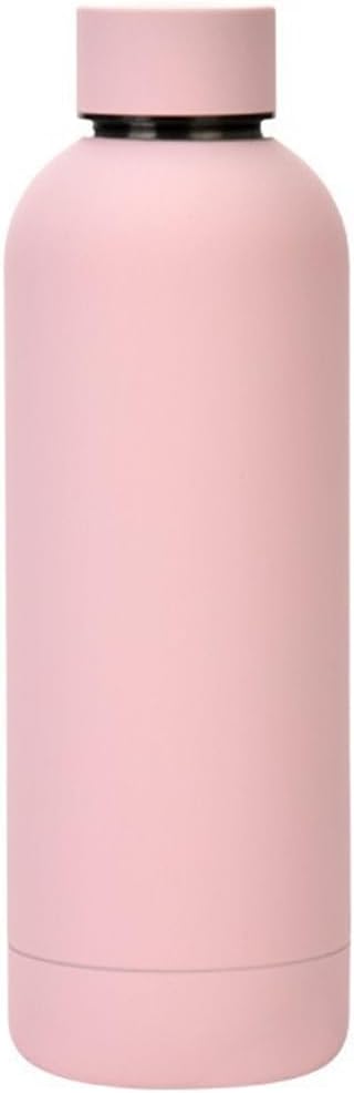 17oz Stainless Steel Insulated Narrow Mouth Sports Water Bottle, Double wall Cola Shape Vacuum flask (500ml, Pink)