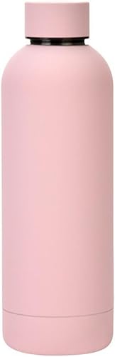 Botella de agua deportiva de boca estrecha aislada de acero inoxidable de 17 onzas, frasco de vacío con forma de cola de doble pared (16.9 fl oz,