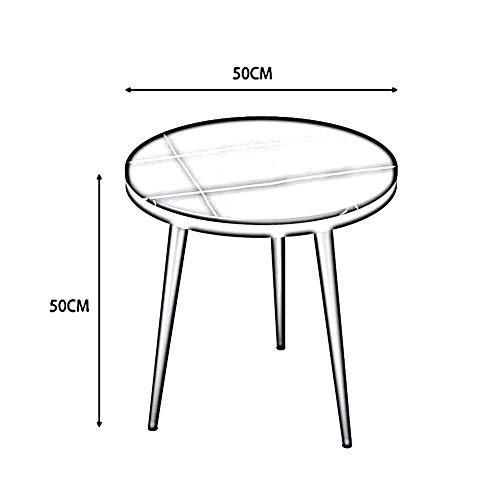 Table basse ronde en ardoise blanche compacte pour petits espaces - 4