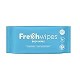 FreshWipes Antibacterial Body Wipes For Adults 1 Pack (12 Wipes) - Coconut Scent - Large Biodegradable Wet Wipes - Dermatologically Tested & Suitable for the Elderly or Disabled - Great for Camping