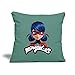 Spreadshirt Miraculous Ladybug Mit Logo Sofakissenbezug 44 x 44 cm, Tanngrün