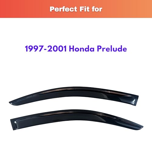 Image of KPY Rain Guards Fit for 1997-2001 Honda Prelude, Out-Channel Window Visors Vent Wind Deflectors 2PC, Car Accessories for 97-01 Prelude