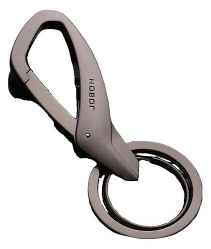 KREATIONS Portachiavi doppio anello per uomo e donna, nero/bianco, S