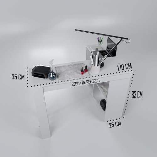 Mesa Manicure em L com Expositor: Praticidade e Estilo