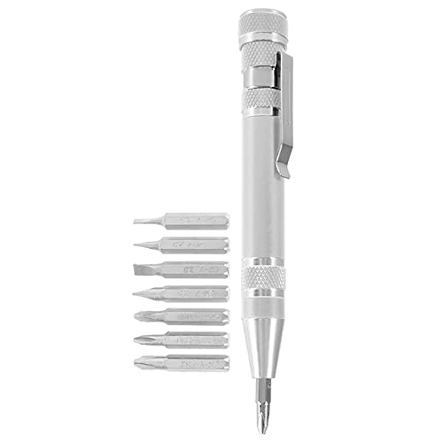 Mini tournevis de réparation 8-en-1 multifonctionnel portable optique/lunettes/lunettes de soleil/bijoux/montres avec porte-clés-Pologne, argent
