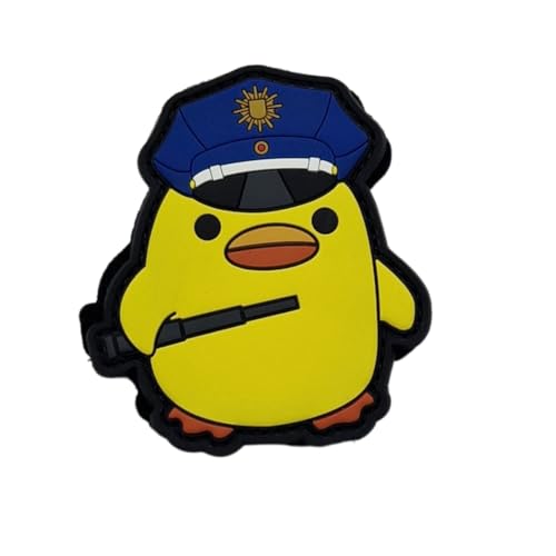 Angry Chicken Rubber Patch - Polizei - Fun Patch - Klettpatch - Yellow