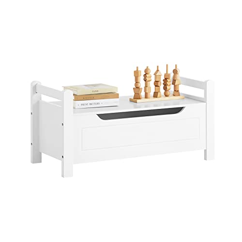 SoBuy KMB59-W Organizador de Juguetes Multifuncional Infantil Baúl Almacenaje para Juguetes con Tapa de Madera Blanco 89 x 38 x 43 cm ES