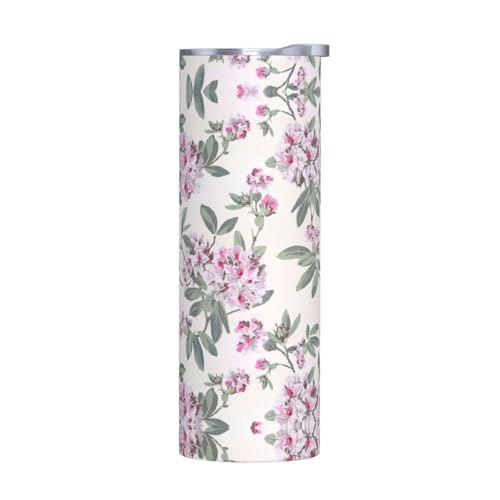 Taza de acero inoxidable con tapa, botella de agua aislada con estampado de rosas oscuras, fácil de transportar para cafetería, oficina, coche, deportes