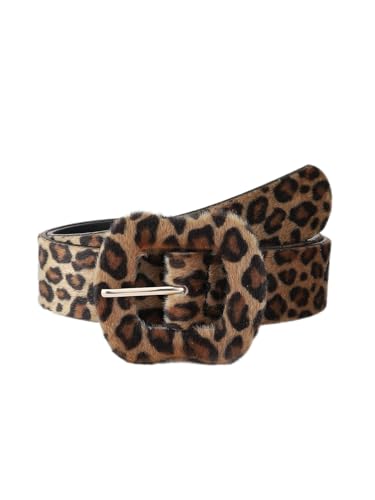 Floerns Women's Faux Leather Cheetah Print Leopard Waist Belts For Jeans Dress