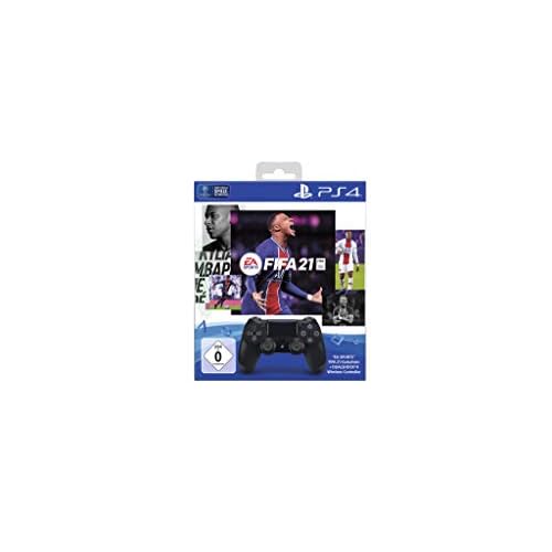 PlayStation 4 - DUALSHOCK 4 Wireless-Controller Jet Black mit Code für EA Sports FIFA 21 PS4 (inkl. kostenlosem Upgrade auf PS5)