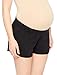 Motherhood Maternity Women's Maternity French Terry Underbelly Short, Solid Black, Large