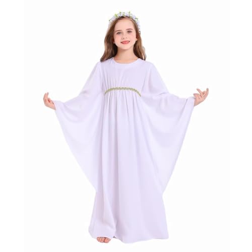 Funjoyz Disfraz de Ángel Blanco para Niños y Niñas - Disfraces para Navidad, Halloween, Año Nuevo, Carnaval, Mascarada, Fiesta de Cumpleaños, Cosplay con Accesorios