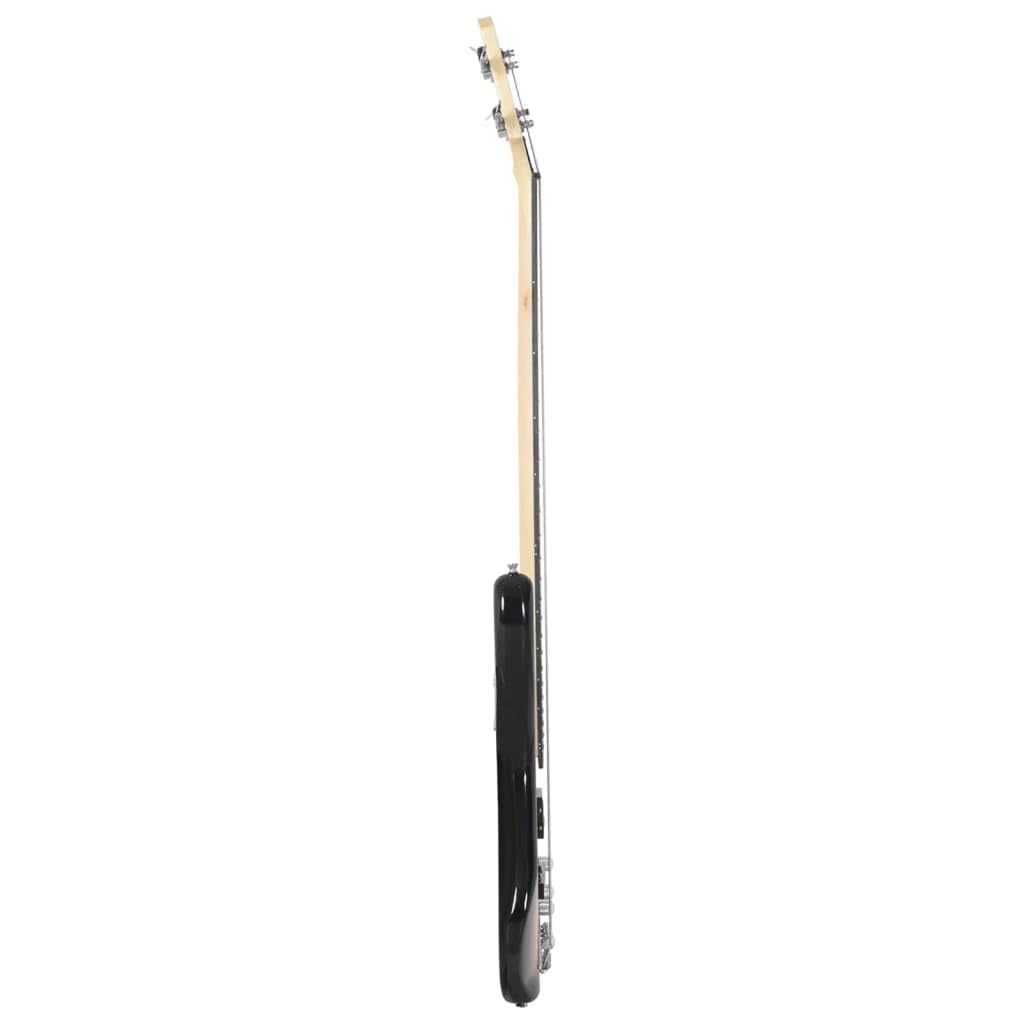 E-Bass für Anfänger 4/4 46 Zoll mit praktischer Tasche in Braun Schwarz langlebiges Massivholz inkl Zubehör ideal für Einsteiger Kinder Erwachsene Musikunterricht