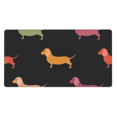 Tapis de souris chiens teckels mignons de bureau grand format 40x70 cm