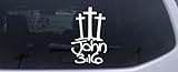 3 Crosses With John 3:16 Christian Car Window Wall Laptop Decal Sticker -- White 3in X 4.8in
